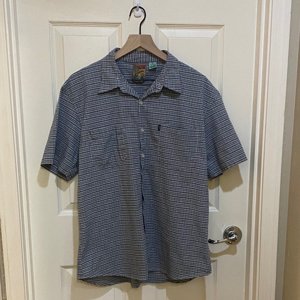 Pineapple‎ Connection- Men's-Plaid-Button Down-Short Sleeve-Size Large